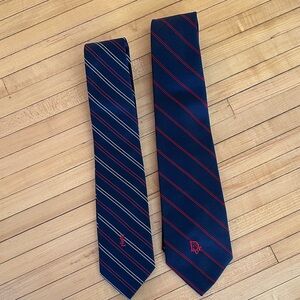 Vintage Couture Navy and Red Striped Ties